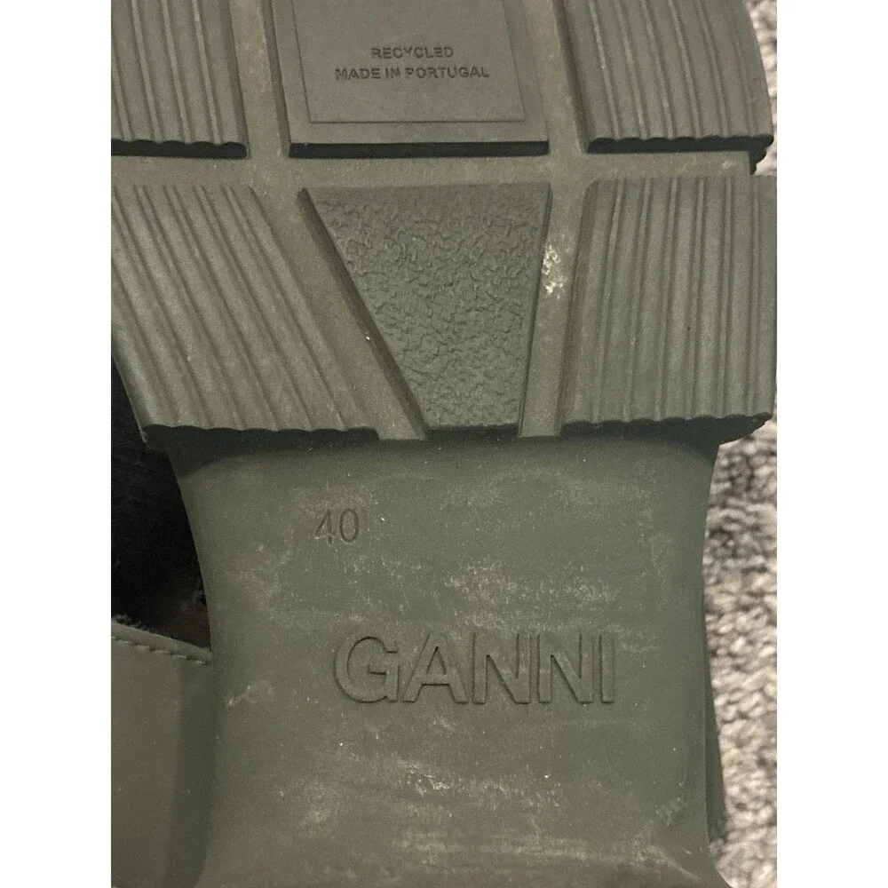 GANNI Recycled Rubber‎ Sandals in Khaki Green Size 40 US 10